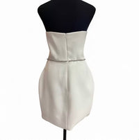 Dalida Ayach - Women's Strapless Short Dress With Belt