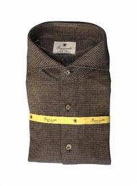 Giannetto Portofino Men's Button Down Shirt in brown - men's shirt