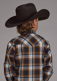 Roper - Boys' Button Down Plaid Shirt