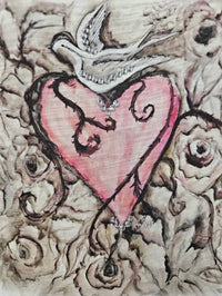 A Rare Bird - Women's Whispering Dove Heart Distressed Shirt