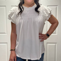 Jade By Jane - Tiered Short Sleeve Blouse