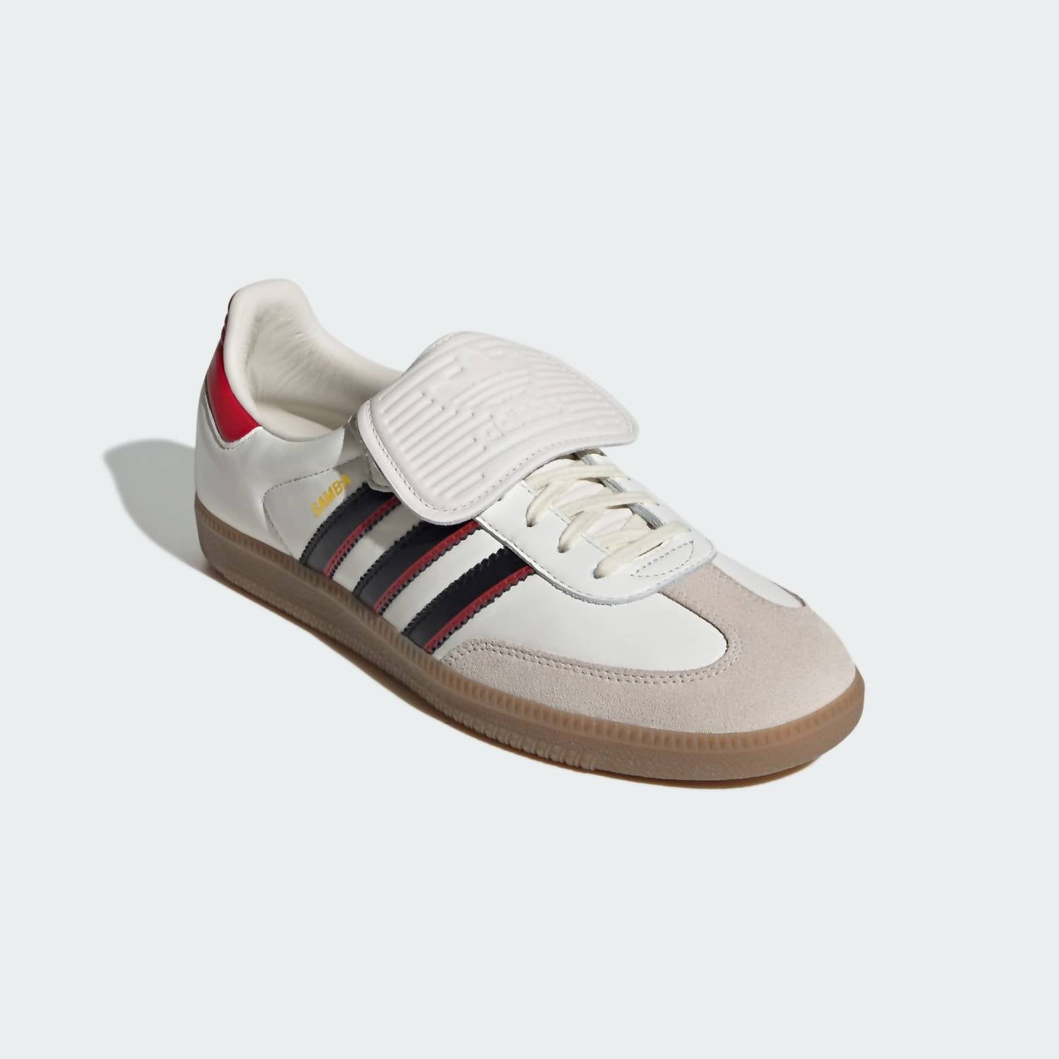 adidas Men's Samba Long Tongue Sneakers in cloud white core black better scarlet - men's sneaker - detail view