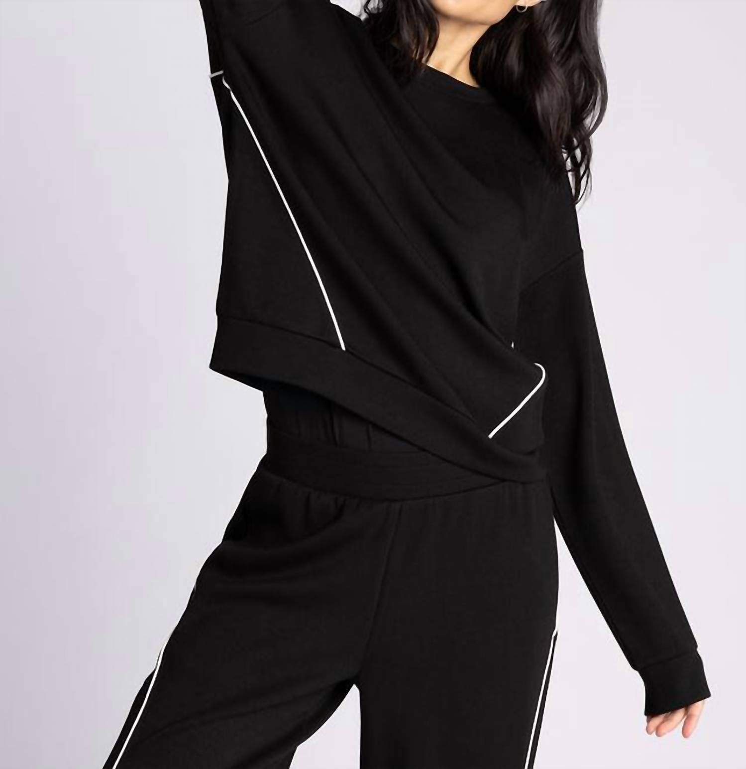 Thread & Supply Britney Top in black - women's long sleeve top - view 4