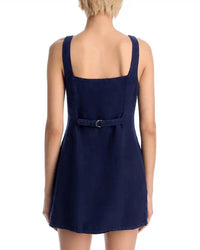 Bella Dahl Square Neck Button Front Mini Dress in navy - women's dress - view 4
