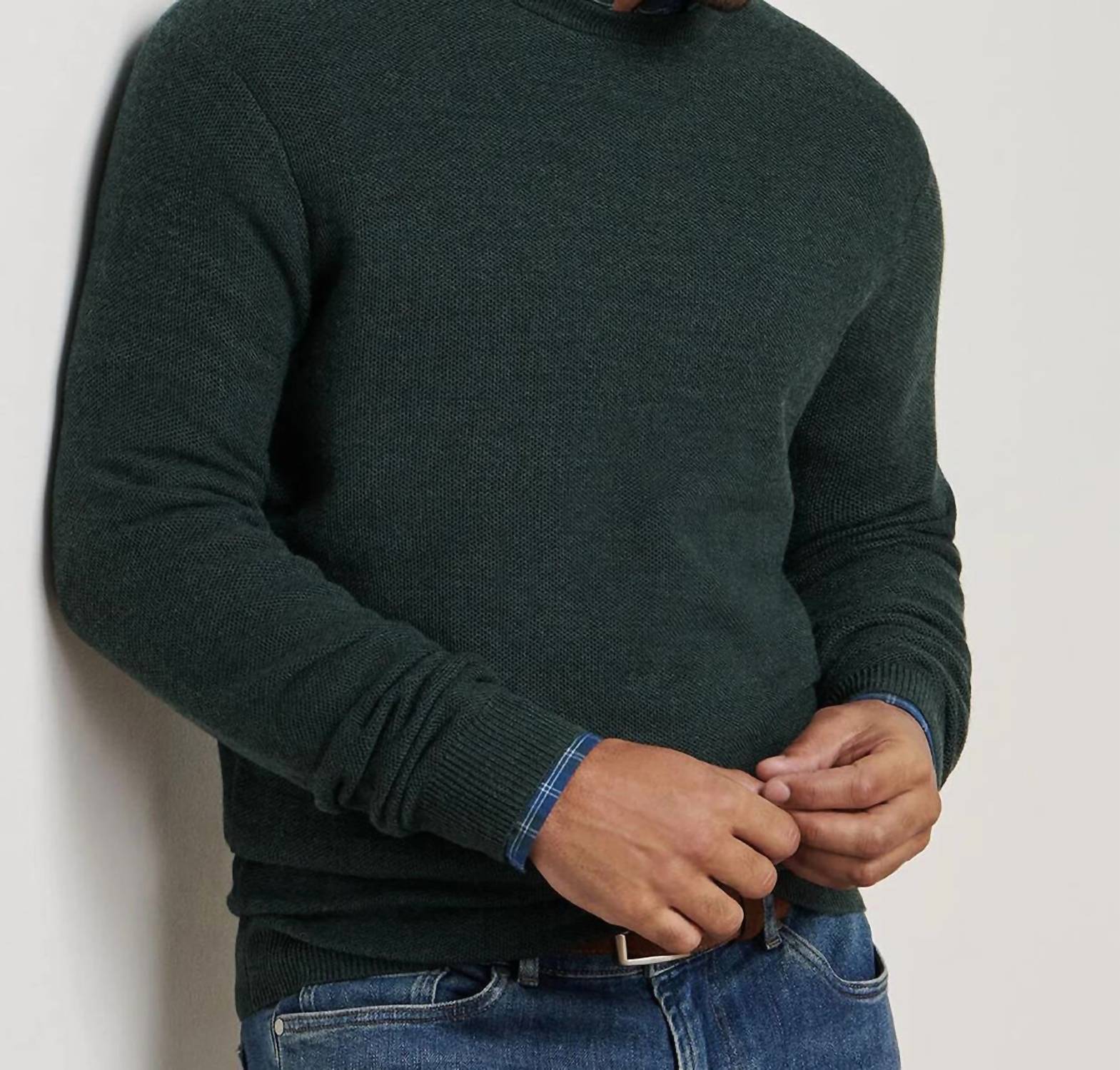 PETER MILLAR Autumn Crest Honeycomb Sweater in nordic pine - men's sweater