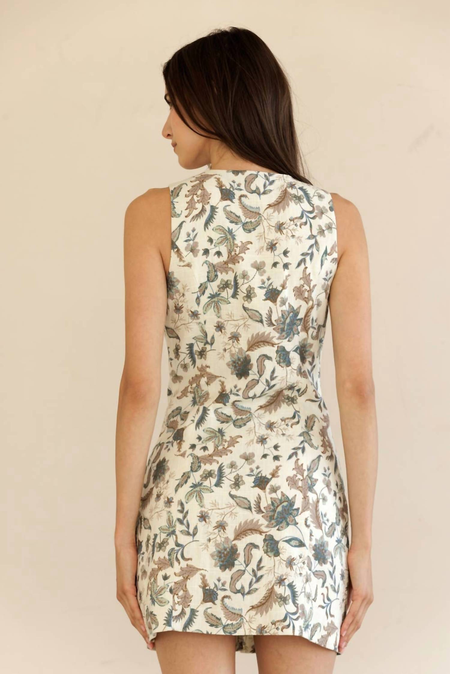 Storia - Women's Floral Print Button Up Mini Dress