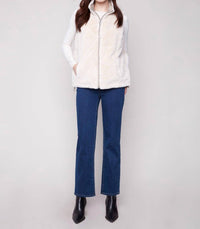 Charlie B - Reversible Quilted Faux Fur Nylon Vest