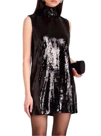 Theory - Funnel Neck Sequin Dress