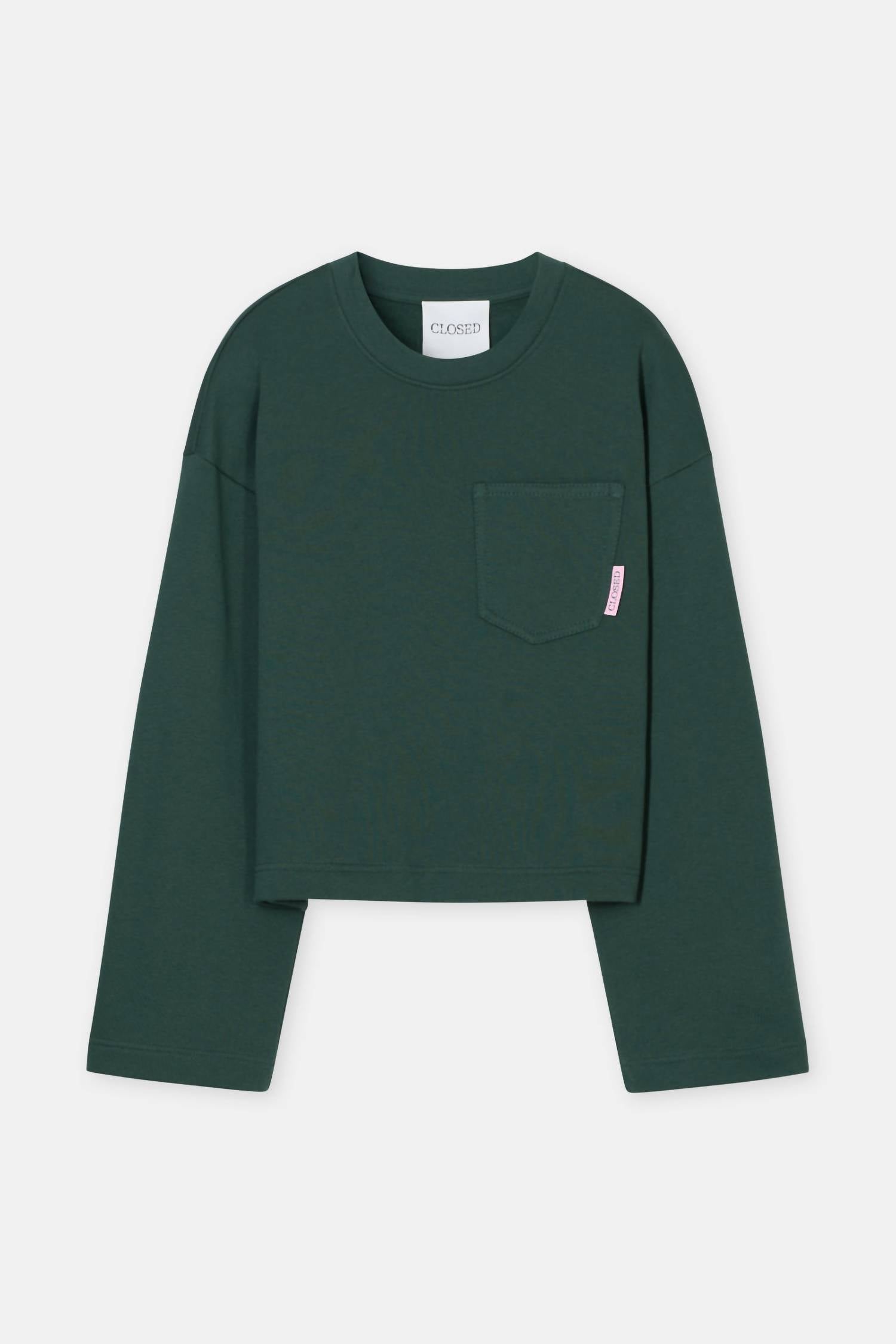 CLOSED Long Sleeve Crewneck Sweatshirt in royal green - women's top - view 4