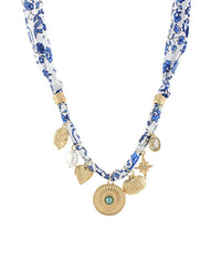 Gsa - Women's Textured Round And Multi Charm Necklace