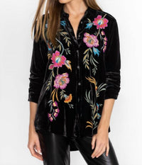 Johnny Was - Women's Sidonia Velvet Oversized Pleat Shirt