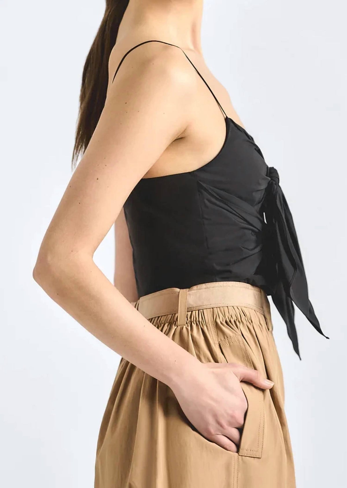 Derek Lam 10 Crosby - Shira Poplin Double Tie Front Top