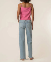 KUT FROM THE KLOTH Kerri Spaghetti Strap Top in lipstick - women's tank top - detail view