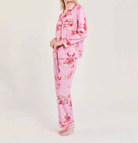 Katie Kime - Women's Apres Ski Toile Long Sleeve Pajama Pants Set