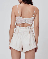 For Love & Lemons - Verbena Lace Shirred Tank Top