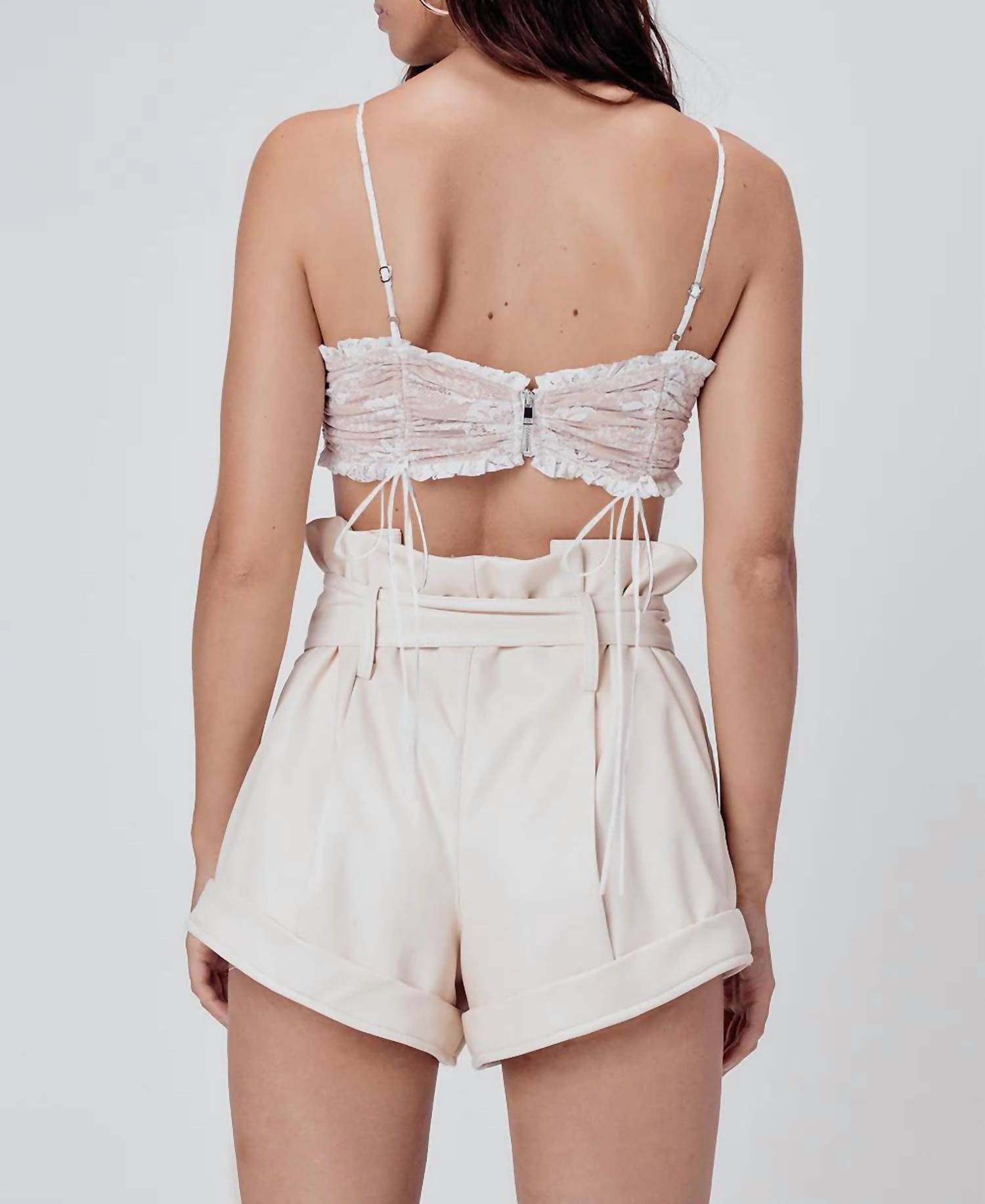 For Love & Lemons - Verbena Lace Shirred Tank Top