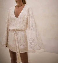 ALEXIS Jen Long Sleeve Mini Dress in ivory - women's dress - view 4