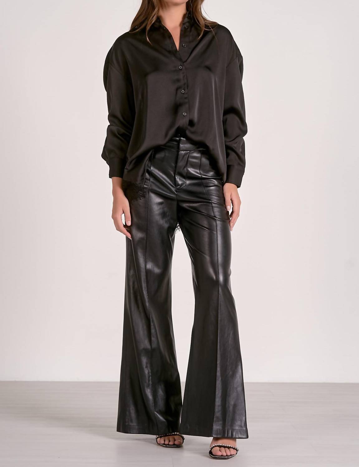 Elan - Button-down Lace Back Top