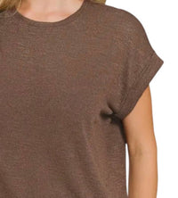 Zenana - Slub Rolled Sleeve Tee