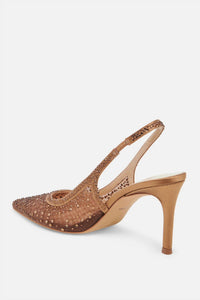 Dolce Vita Women's Kaye Crystal Heels in mid brown mesh - women's heels - view 8