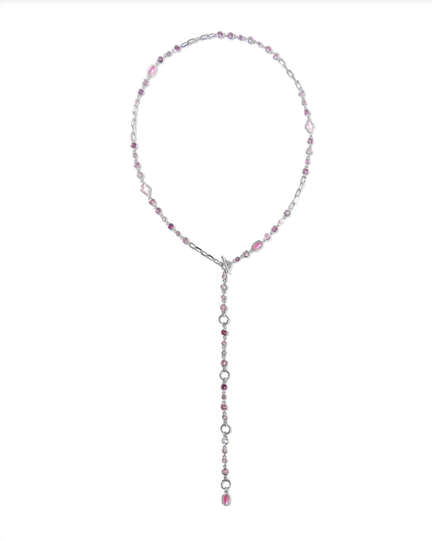 Kendra Scott Women's Mini Elisa Abbie Strand Necklace in silver pink - women's jewelry - alternate view