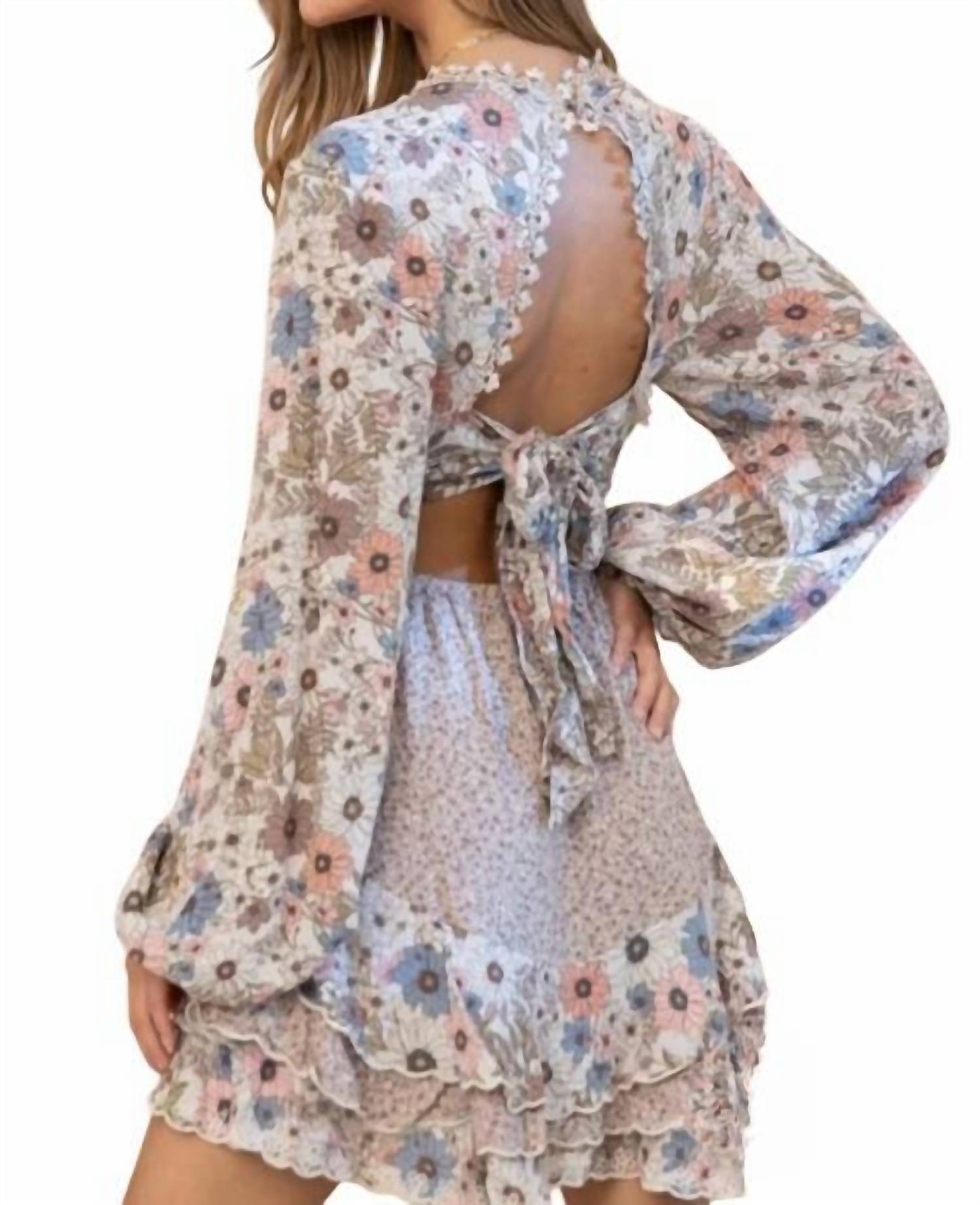 Blue B - Jasmine Floral & Lace Ruffle Mini Dress