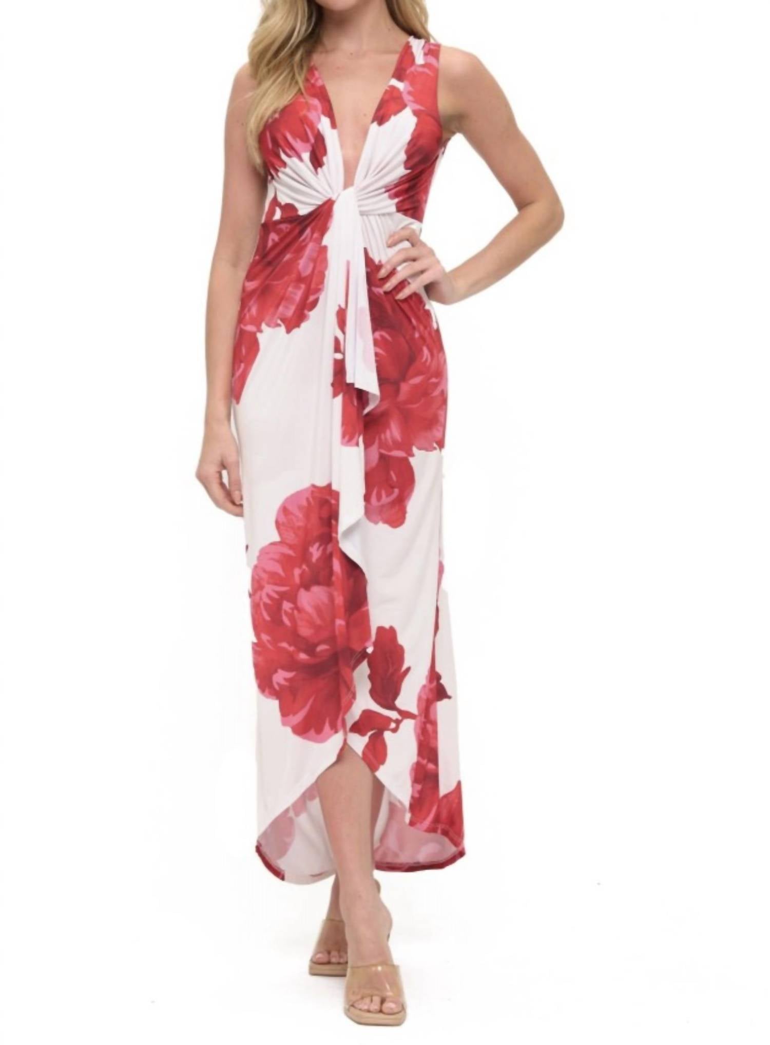Ariella - Deep V-neck Maxi Dress