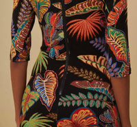 Farm Rio - Cool Foliage Jersey Half Sleeve Midi Dress
