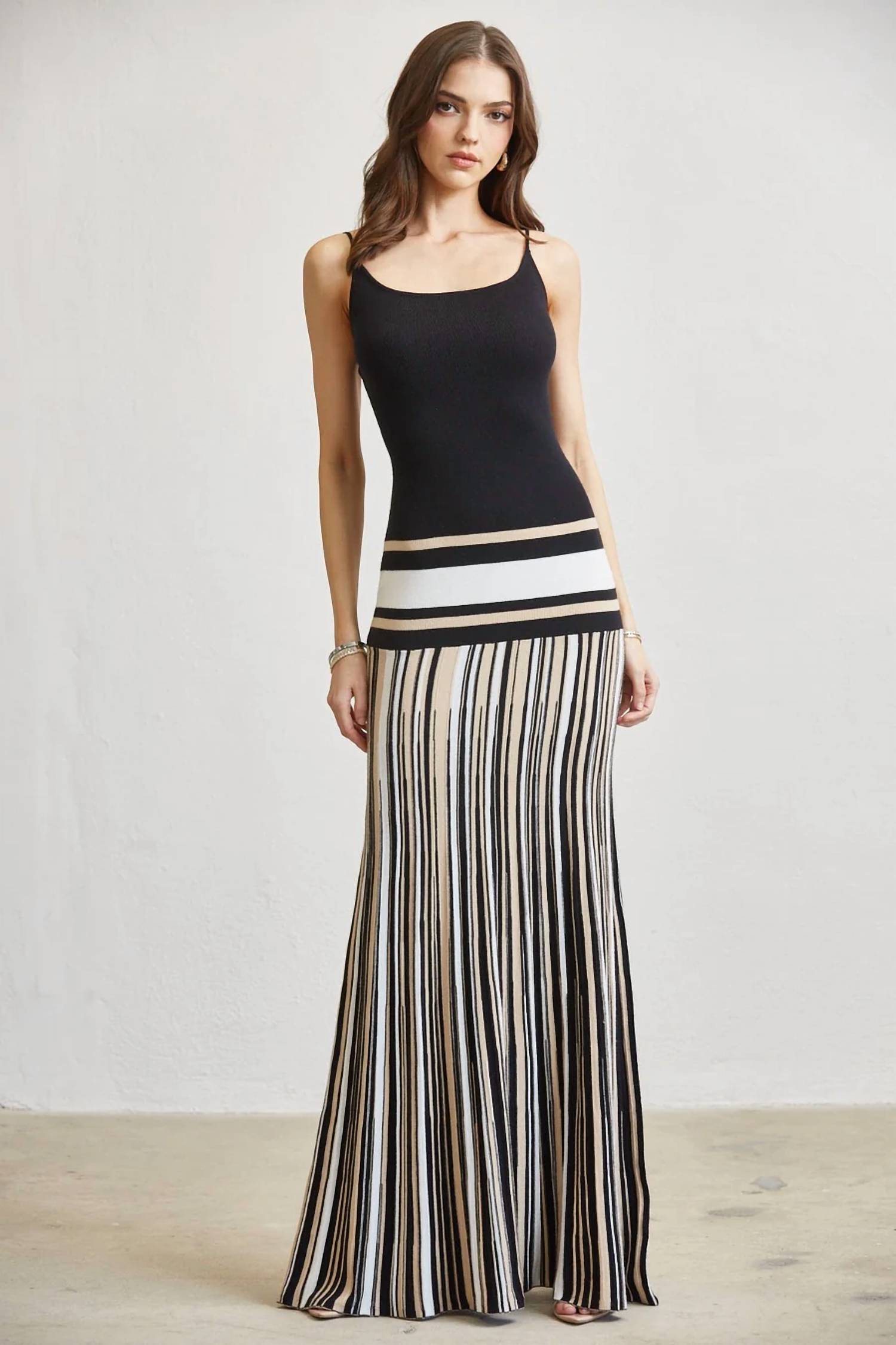 Blithe - Striped Knit Maxi Dress