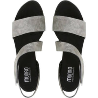 Munro - Women's Lucia Gunmetal Metallic Suede Heels Sandal