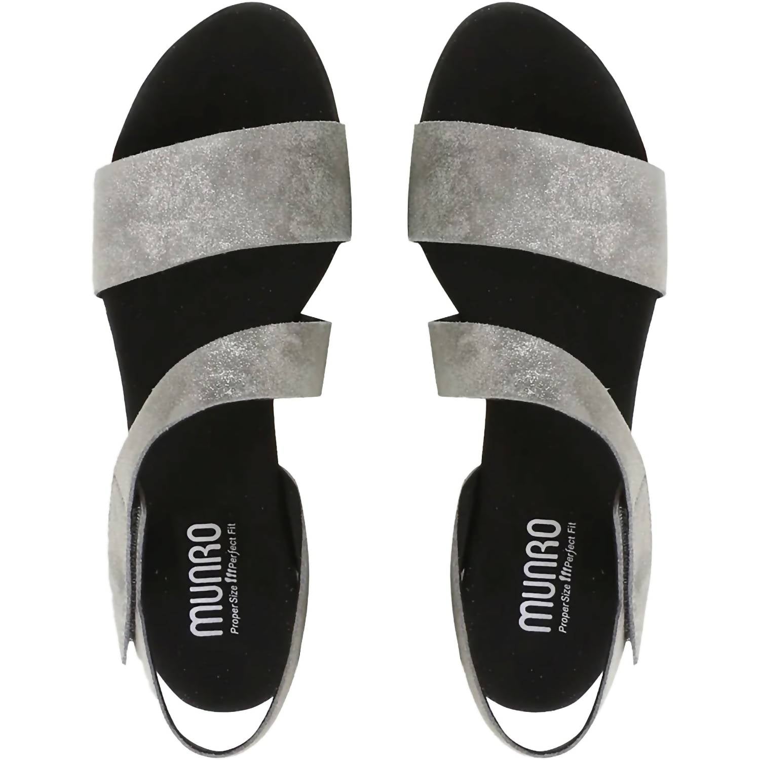 Munro - Women's Lucia Gunmetal Metallic Suede Heels Sandal