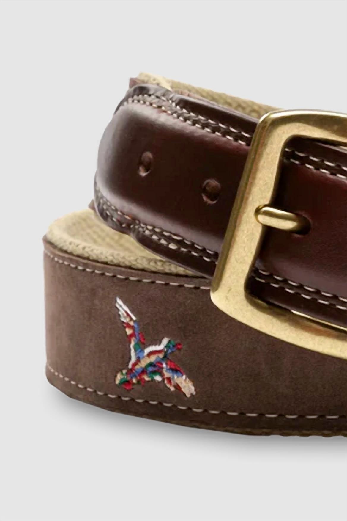 Duck Head - Men's Embroidered Leather Belt