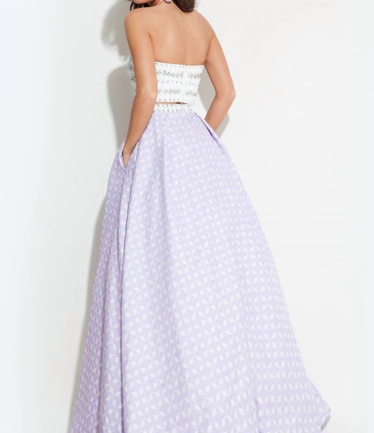 Rachel Allan - Textured Two-piece Strapless Prom Gown
