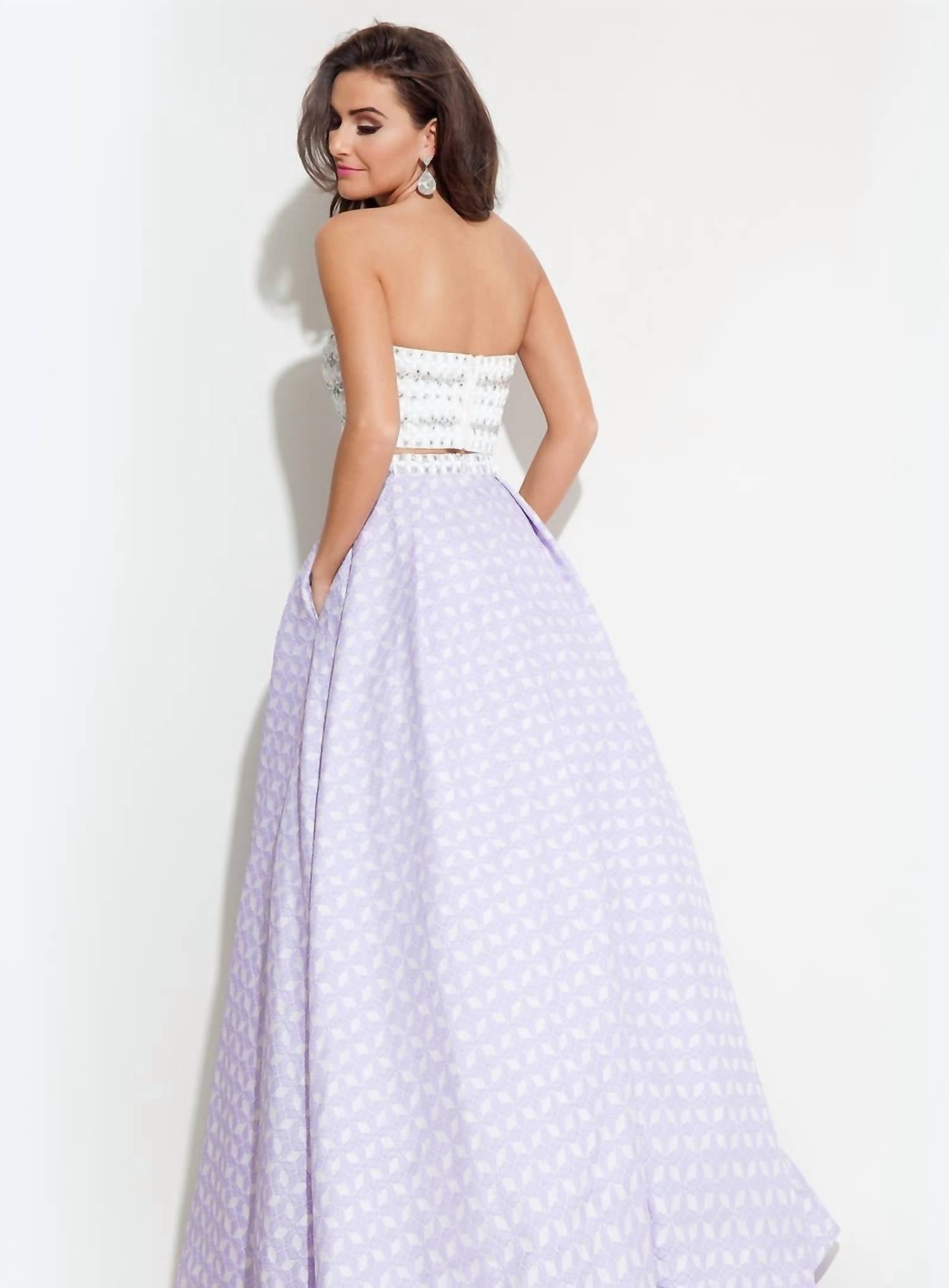 Rachel Allan - Textured Two-piece Strapless Prom Gown