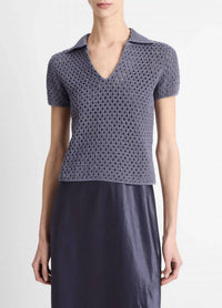 Vince - Macramé Cotton Polo Sweater
