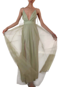 Cinderella Divine - Flowy Tulle A Line Formal Dress