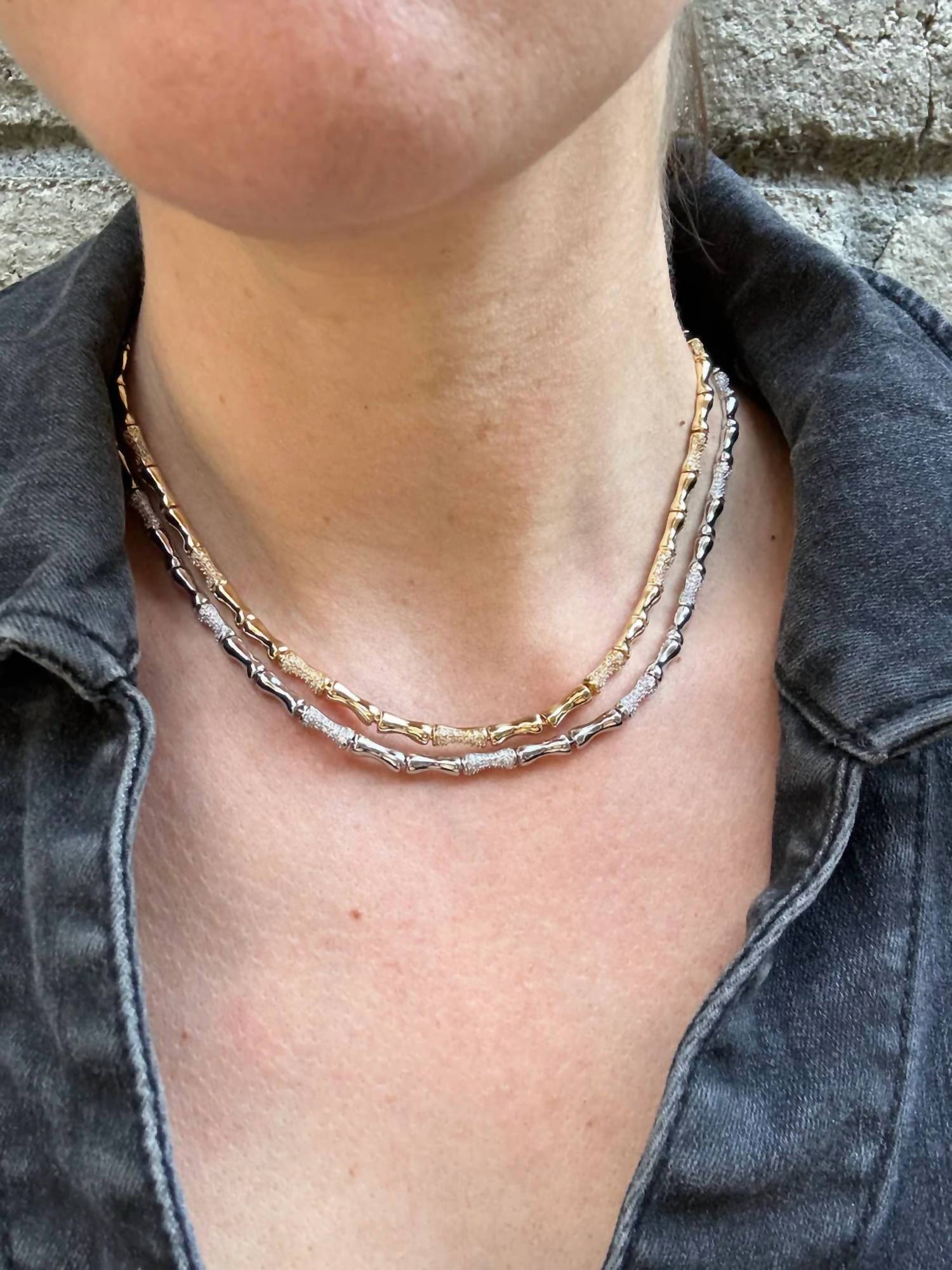 Joy Dravecky - Women's Bamboo Pave Necklace