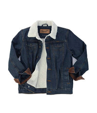 Wrangler - Boys' Western Styled Sherpa Lined Denim Jacket