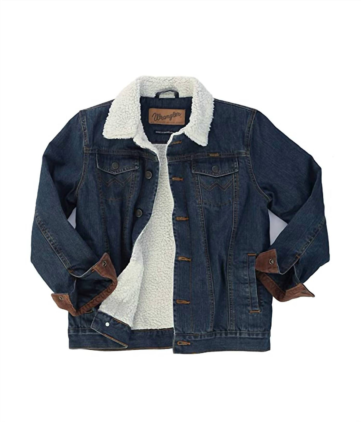 Wrangler - Boys' Western Styled Sherpa Lined Denim Jacket