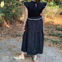Meet Me In Santorini - Poplin Crochet Trim Dress