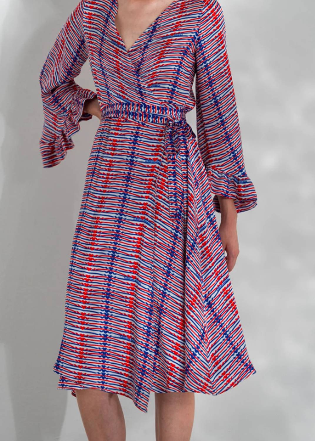 Alessandro Enriquez - Vibrant Wrap Midi Dress