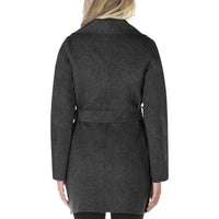 Wool Wrap Coat with Tie Belt