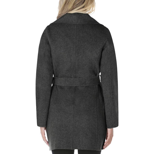 Wool Wrap Coat with Tie Belt