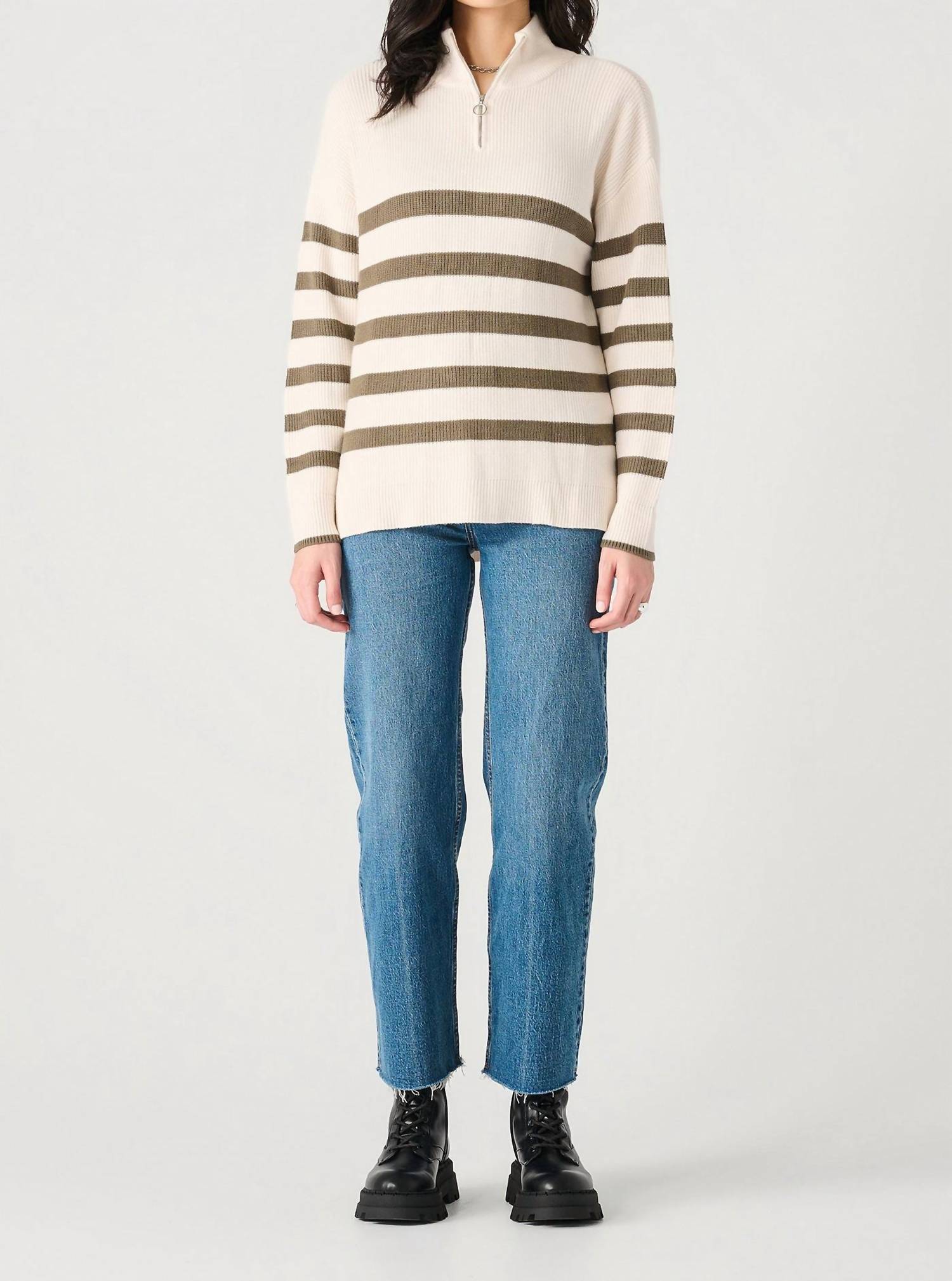 Dex - Stripe Zip-Up Sweater