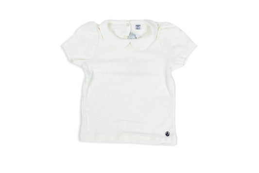 Petit Bateau - Girl's Short Sleeve Tee with Peter Pan Collar