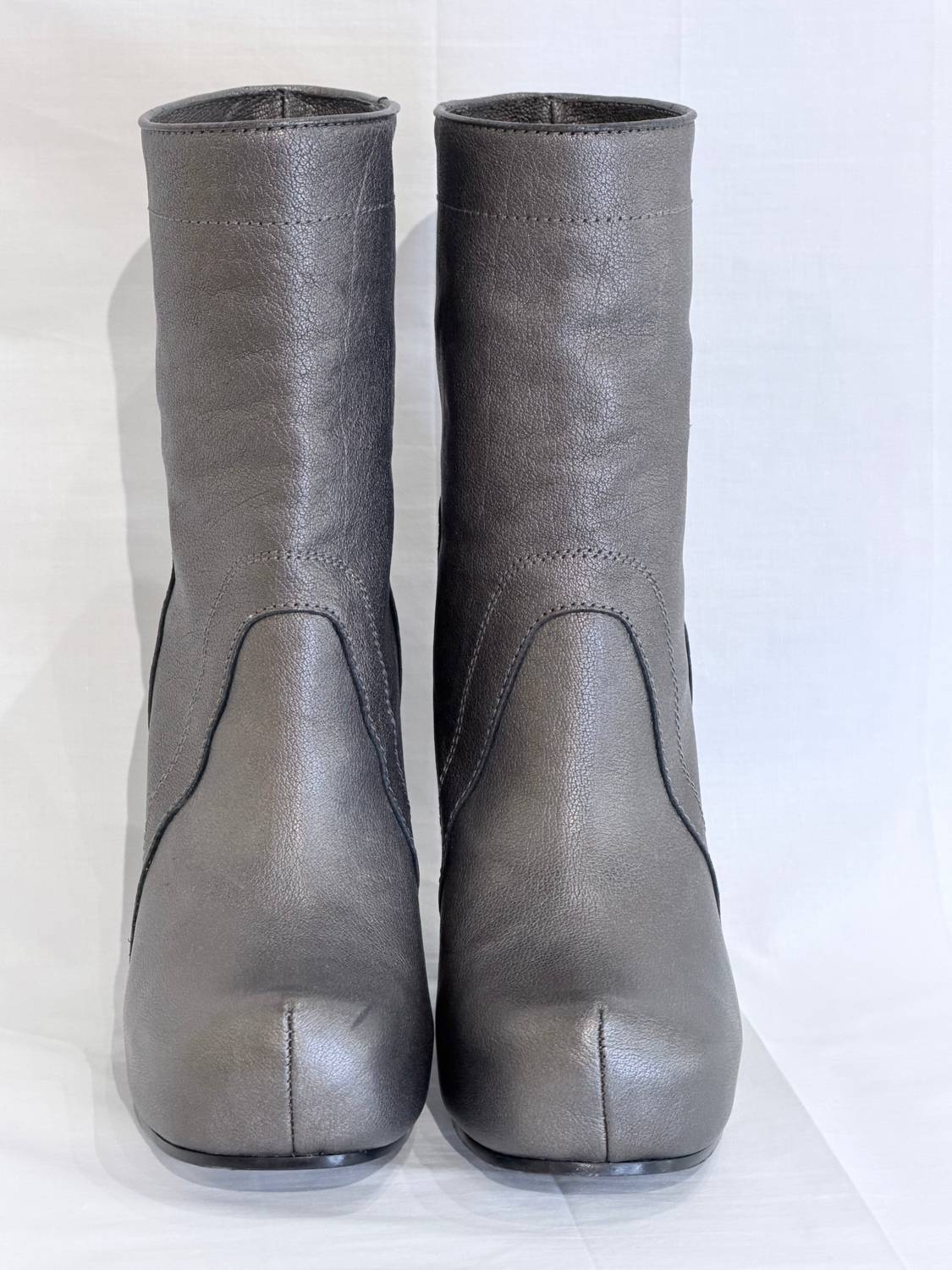 Rick Owens Women's Mid Wedge Boot in silver - women's shoe - alternate view