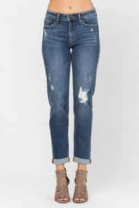 Judy Blue - Kimberly Destroyed Cuff Slim Fit Jeans