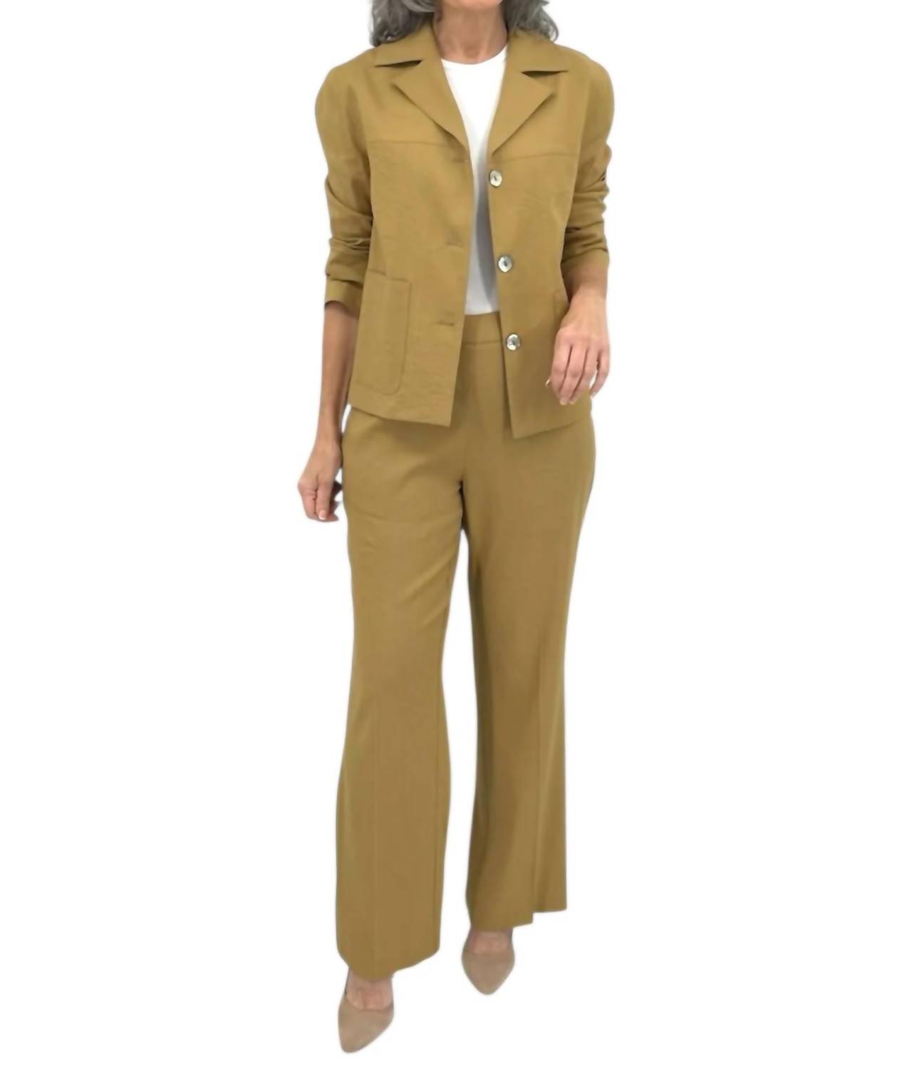 Estelle And Finn - Stretch Linen Pull On Wide Leg Pants