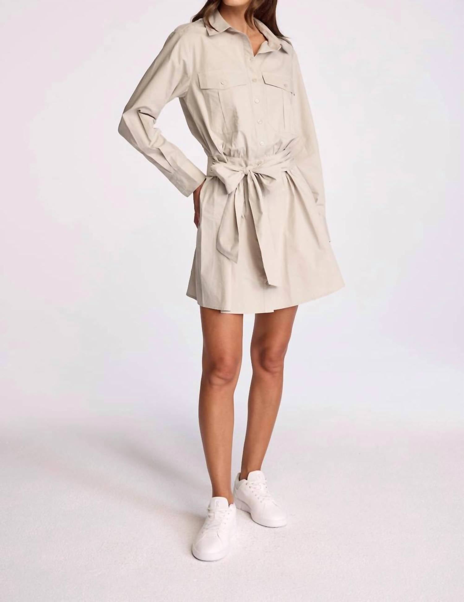 sundays Asterin Mini Dress in willow gray - women's dress - alternate view
