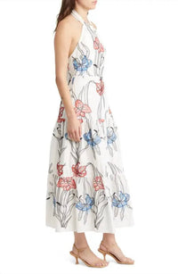 MILLY Hayden Floral Embroidered Dress in white multi - women's dress - alternate view